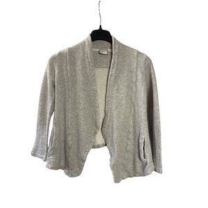 Anthropologie Postmark Open Front Blazer Cardigan Size XS Grey Cotton